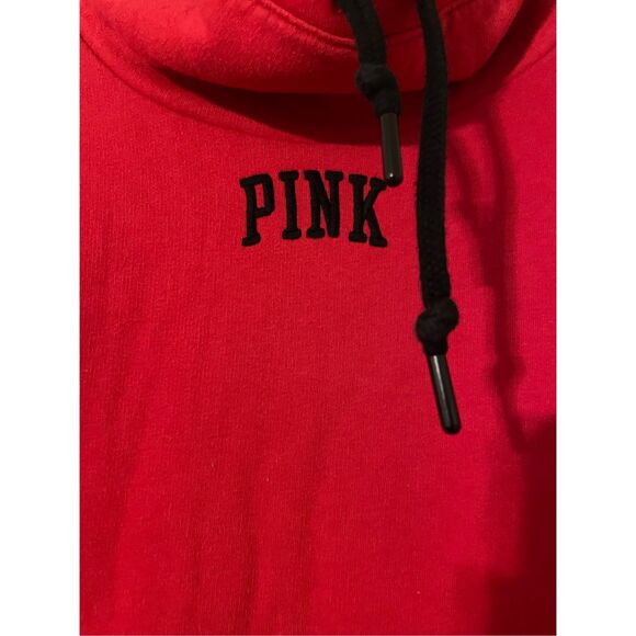 PINK Victoria Secret Red High Mock turtleneck Sherpa Lined Pullover Sweater Smal - Picture 2 of 10